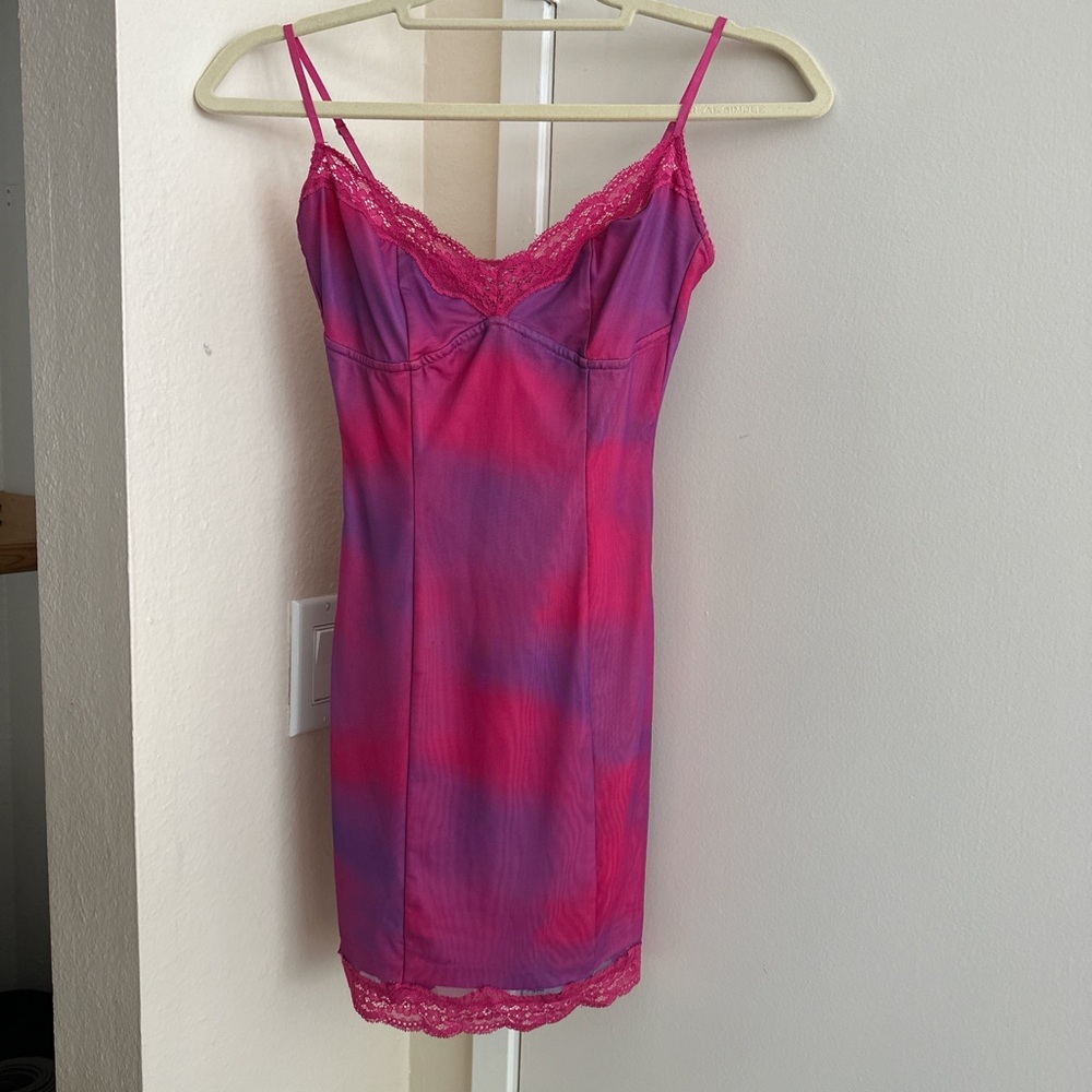 I.AM.GIA Pink and Purple Mini Dress with Adjustable Straps